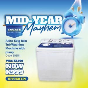Akita AK-130-100S-A 13kg Twin Tub W/M w/pump