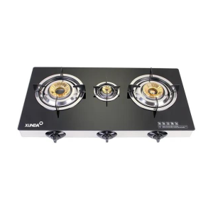 Xunda 3Bnr Gas Cooker, Glass surface +S/S cap